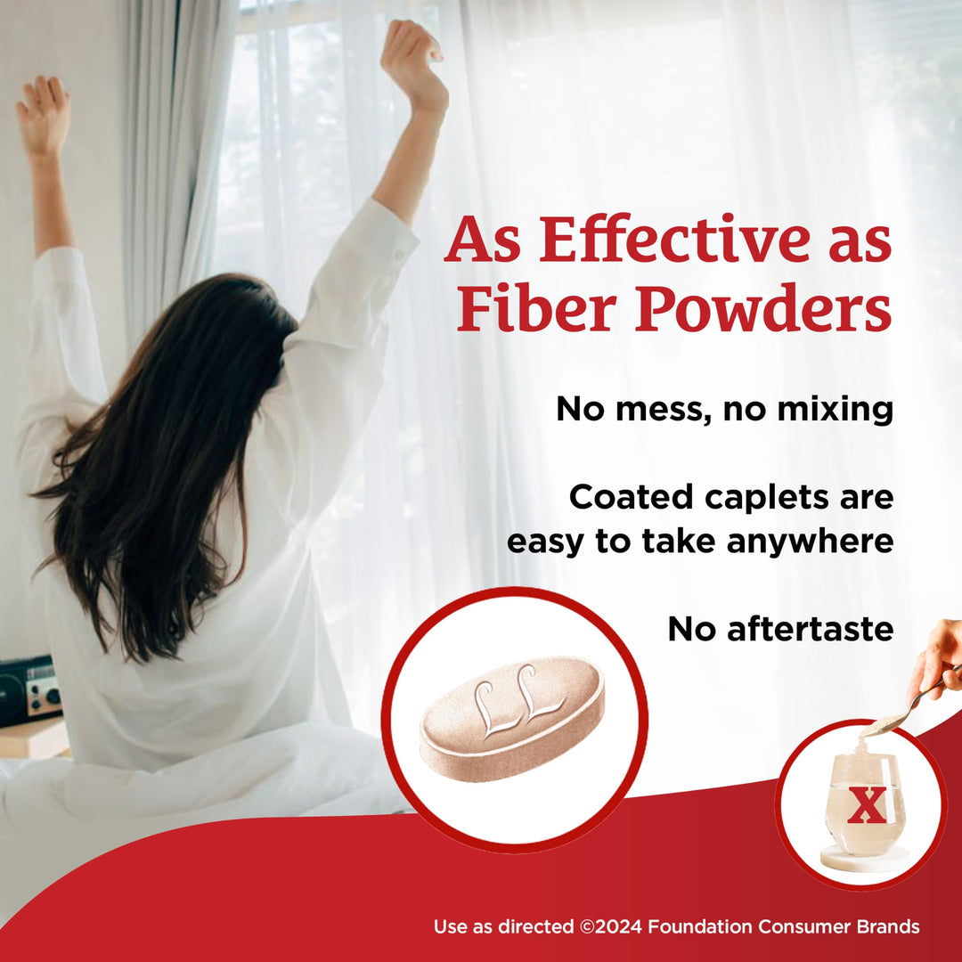 FiberCon Fiber Therapy Coated Caplets, Safe, Simple &amp; Comfortable Insoluble Fiber for Bowel Irregularity, Comfortable Constipation Relief with No Gas or Bloating, 140 Caplets