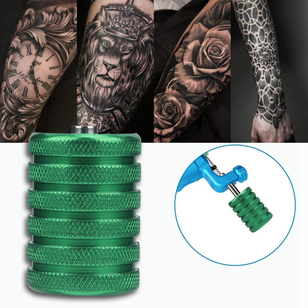 35mm Aluminium Alloy Tattoo Knurled Grip Tube Tattoo Gun Grip Tattoo Handle Tattoo for Tattoo Artists[green]