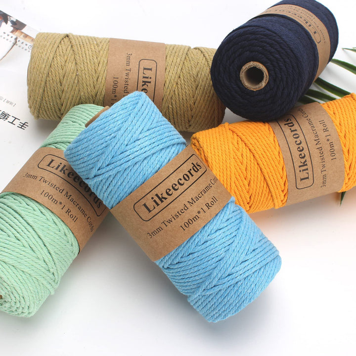 Macrame Cord,3mm x 328Feet Cotton Twine String Cord,Nat