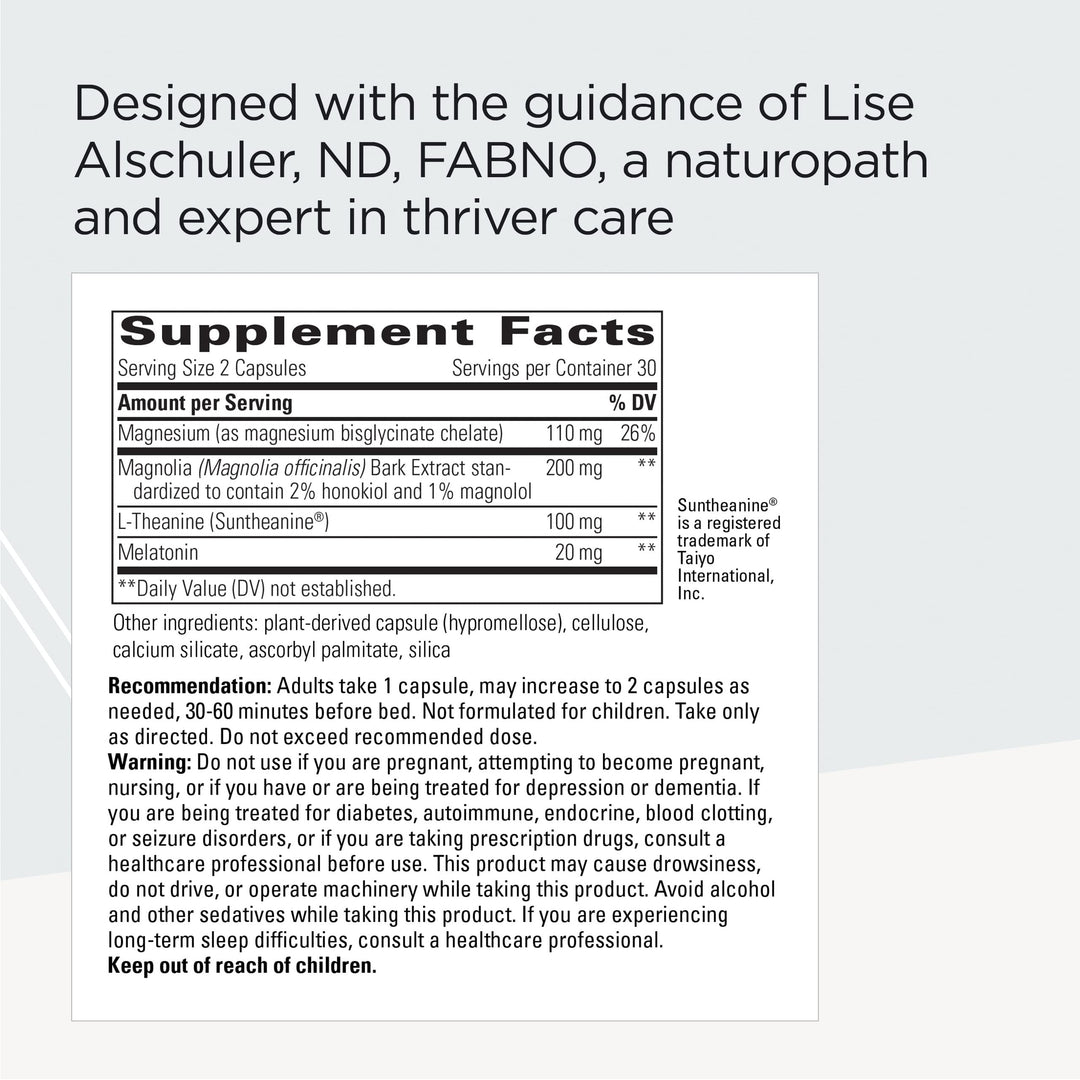 Integrative Therapeutics ProThrivers Wellness Sleep - Sleep Supplement with Melatonin, Magnesium Bisglycinate & L-Theanine* - Vegan, Gluten-Free & Dairy-Free Sleep Support Supplement* - 60 Capsules