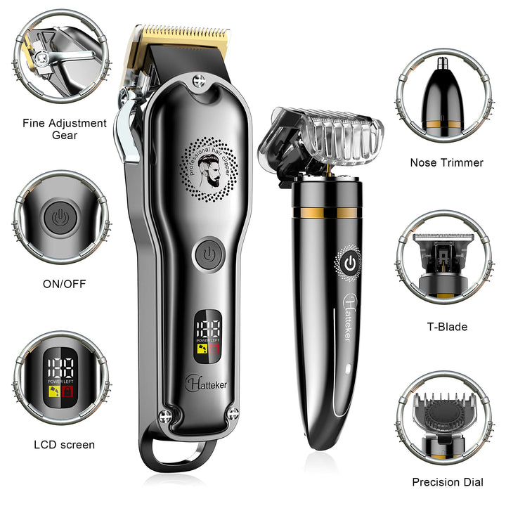 Hatteker Hair Clipper Cordless Hair Trimmer Barber Clip