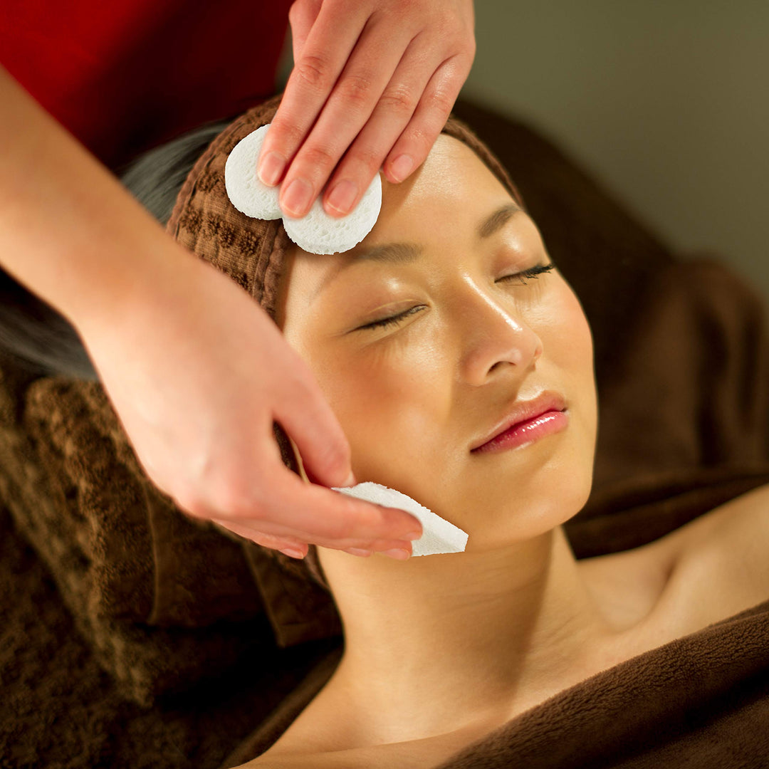 Compressed Facial Sponges for Sensitive Skin Natural Cellulose Sponge for Face Cleansing Exfoliating and makeup removal, Professional use Deep clean and hypoallergenic 80 count - Alba Pura