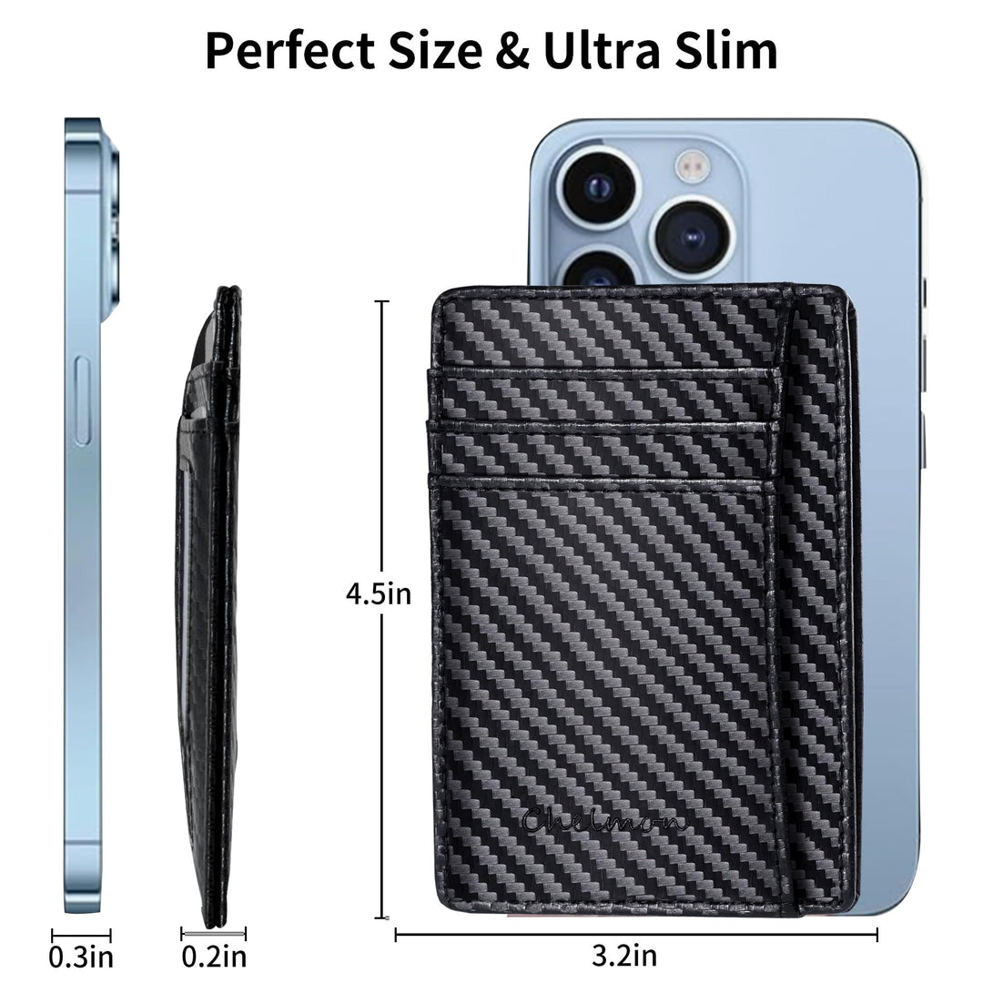 Slim Wallet for Men, Minimalist Front Pocket RFID Blocking Credit Card Holder