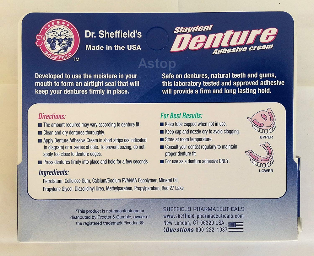 Dr Sheffield's STAYDENT, extra strength Denture Adh