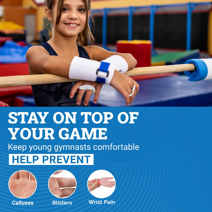 Gibson Rainbow Gymnastic Grips, 3 SIZES, Medium, Large, X-Large, 3 COLORS, Pink, Blue, Black, MADE IN USA, Beginner Gymnastic Hand Grips, UNISEX, Fit For Kids AND Adults, Long Lasting Leather