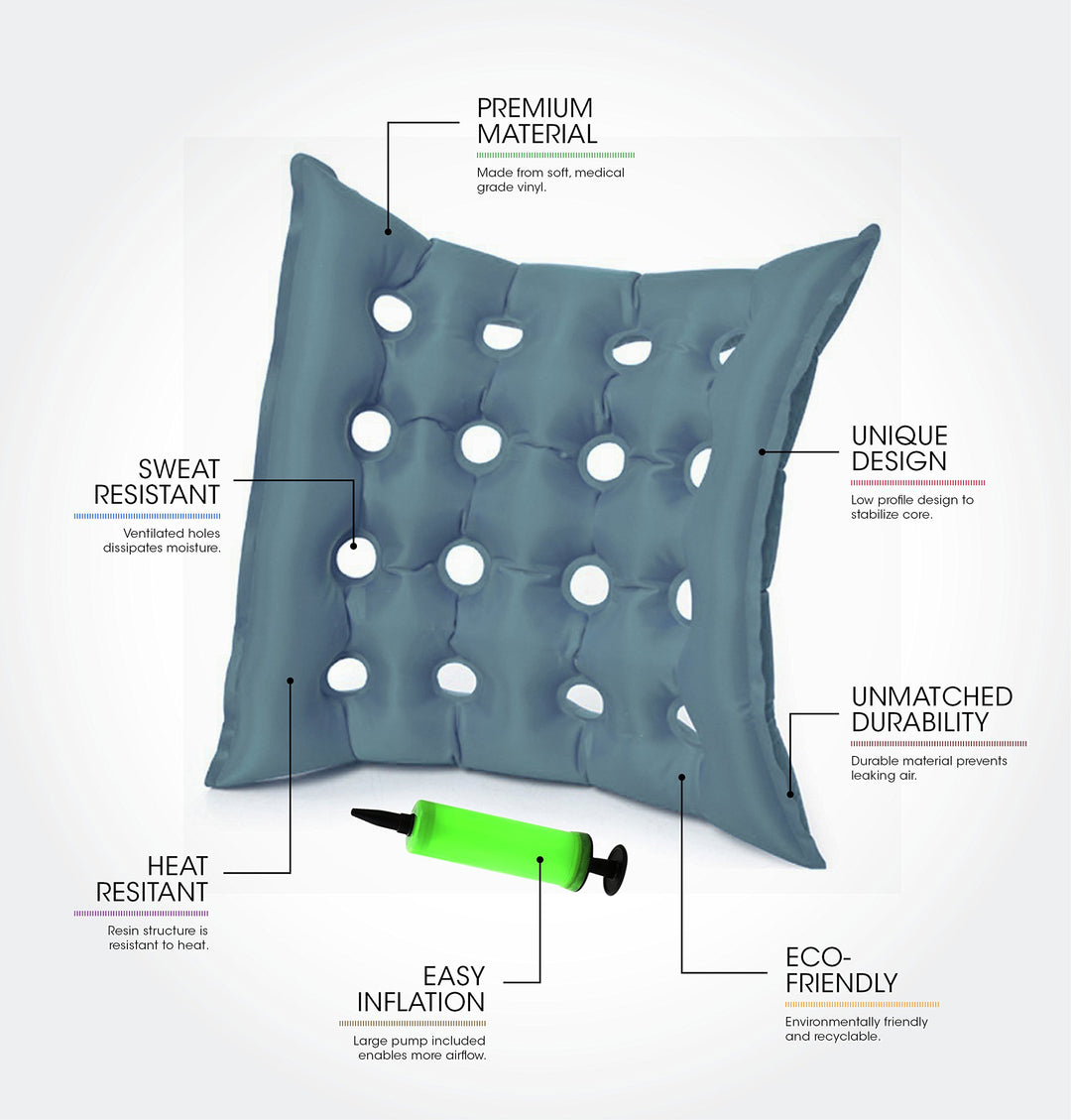 Premium Air Inflatable Seat Cushion - Comfortable Chair