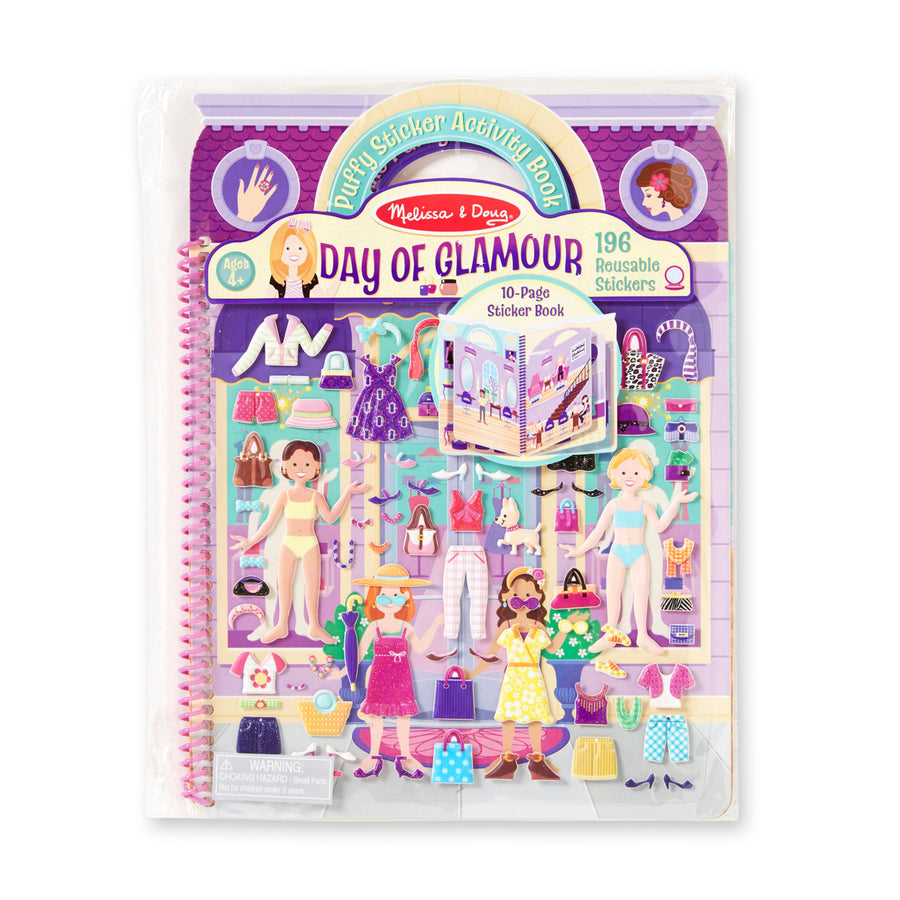 Puffy Sticker Activity Book: Day of Glamour - 196 Reusable Stickers - FSC Certified