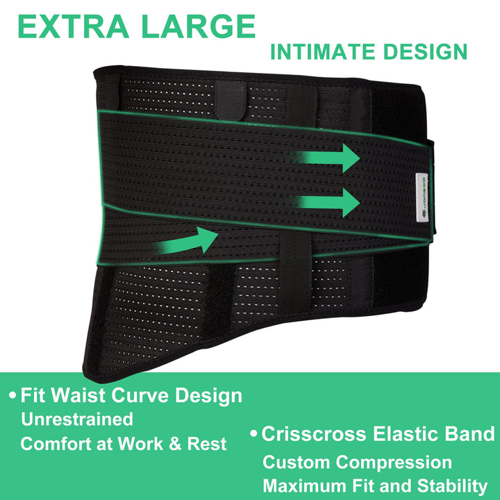 JOMECA Plus Size Lower Back Brace - Extra Large Waist &