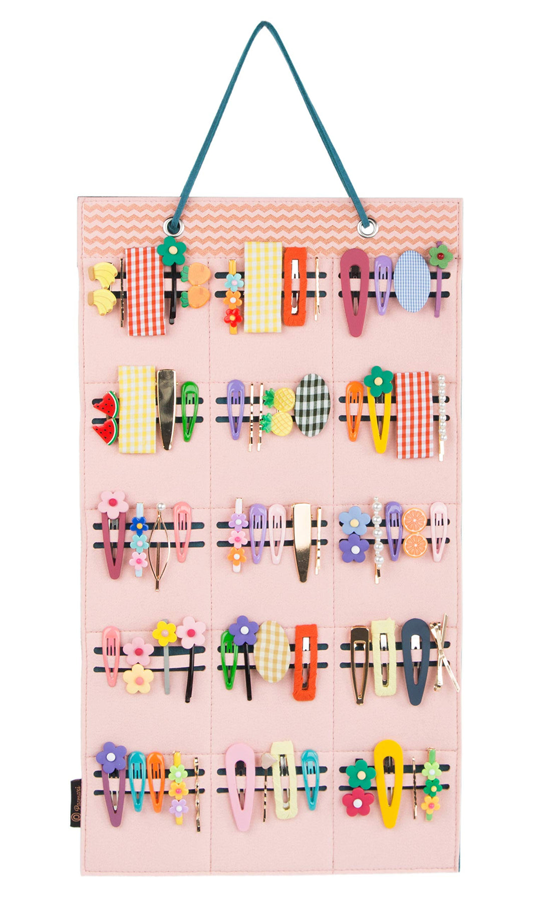 Baby Hair Clips Organizer, Hanging Baby Girls Hair Bows Organizer Storage, Hair Barrettes Accessory Display Holder for Babies Infant Toddlers Kids(Pink)