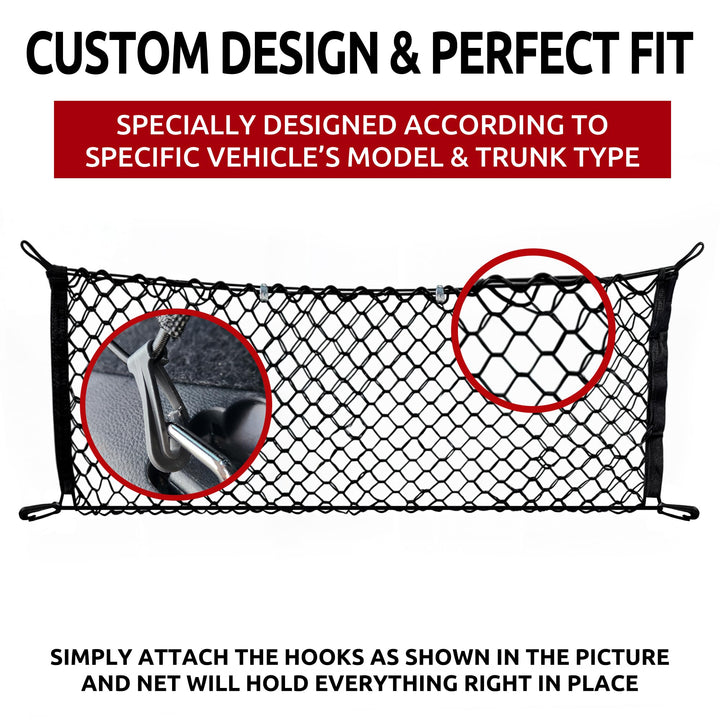Envelope Style Trunk Mesh Cargo Net - for Jeep Grand Cherokee 2011-2023 Car Accessories - Premium Trunk Organizers and Storage - SUV Truck Cargo Nets - Vehicle Carrier Organizer for Cherokee WK