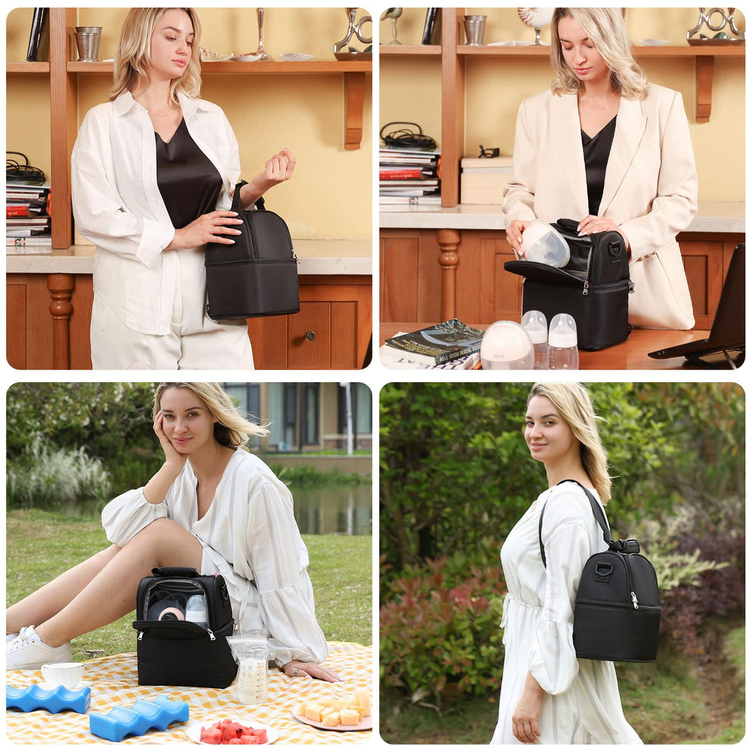 NCVI Breastmilk Cooler Bag with 2 Ice Pack, Breast Pump