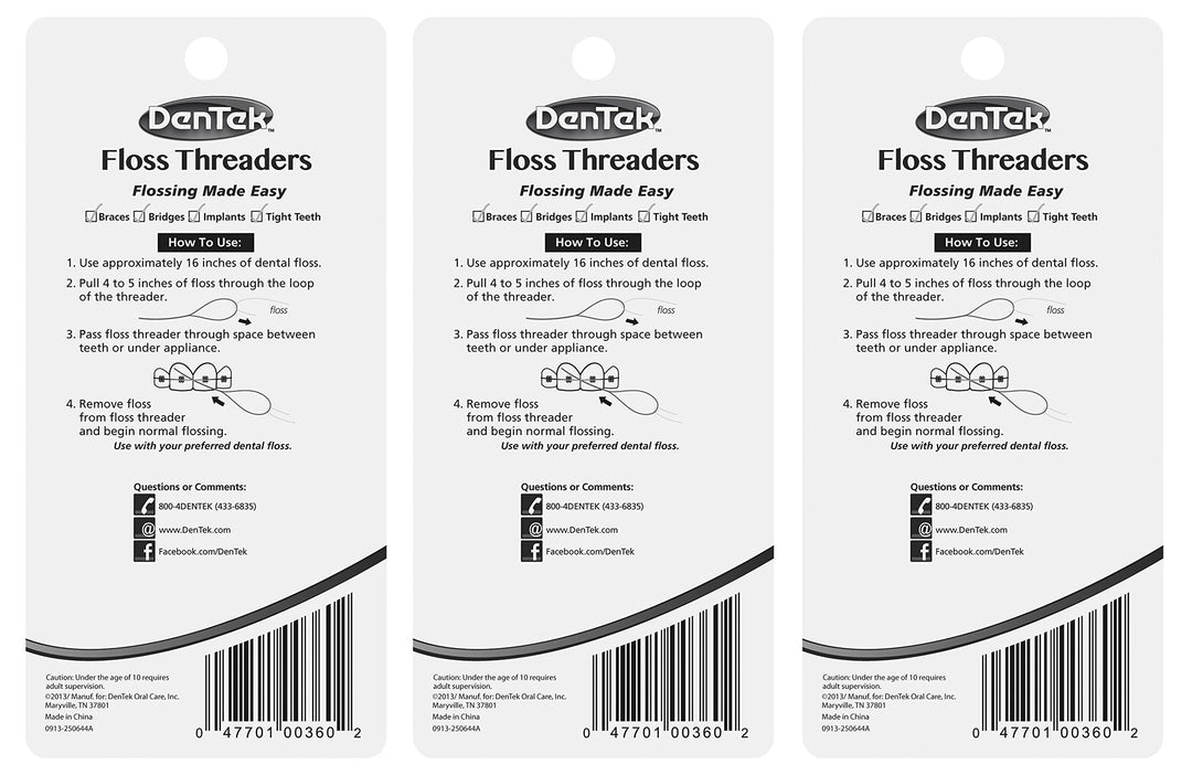 Dentek Floss Threaders 50 Count (3 Pack) by Dentek