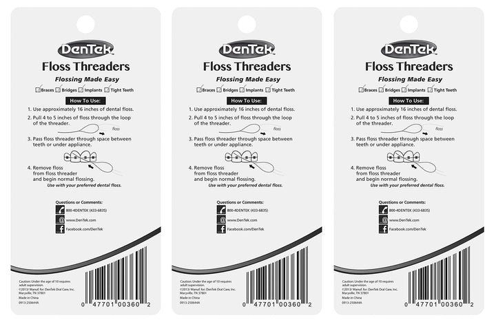 Dentek Floss Threaders 50 Count (3 Pack) by Dentek