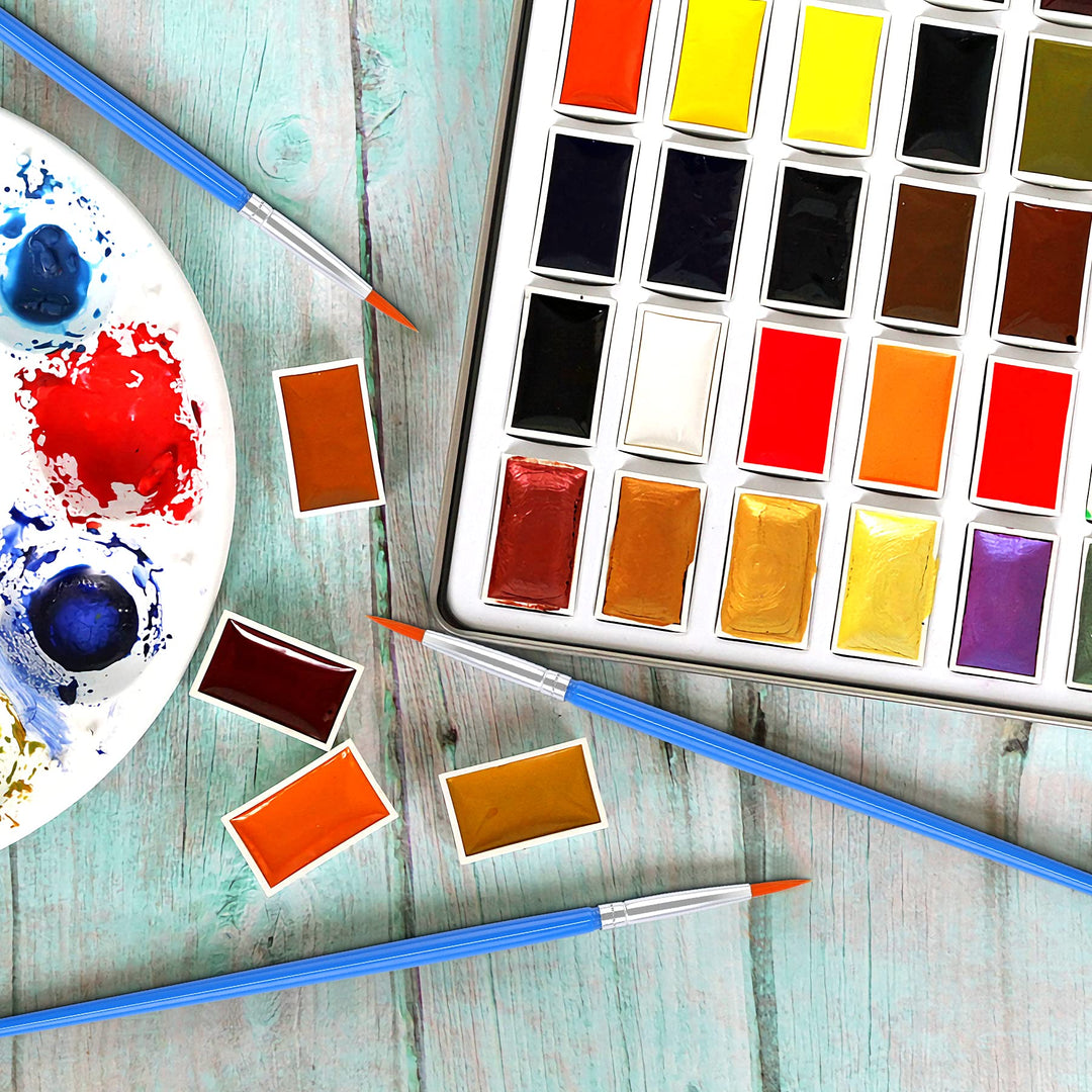 30 Pcs Round Paint Brushes, Small Brush Bulk for Miniature Detail Painting