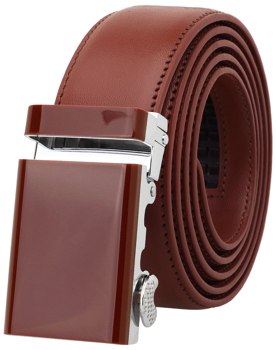 Falari Men's Genuine Leather Ratchet Dress Belt Aut