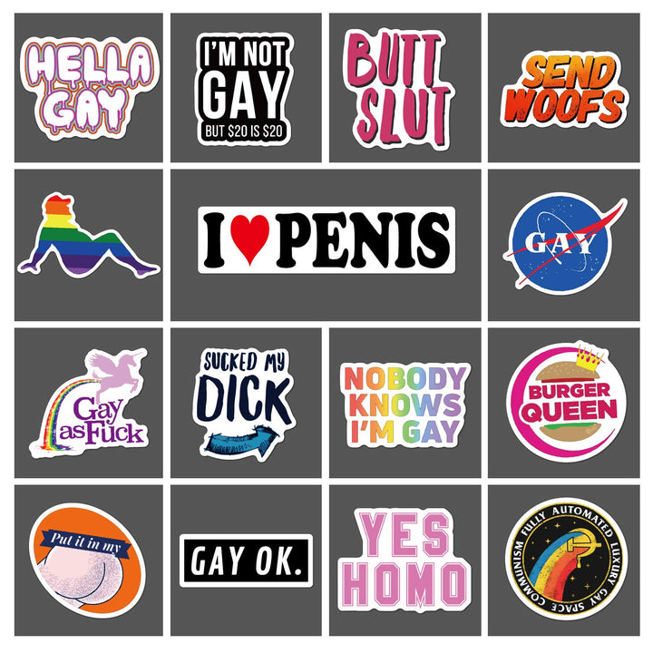 28 Pcs Original Funny Gay LGBT Prank Bumper Stickers for Truck,Cars,Vehicle or Luggage