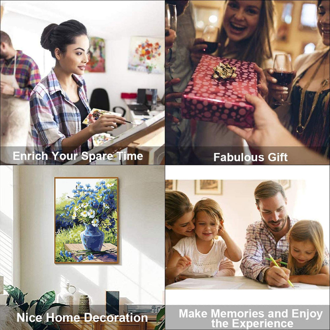 DIY Acrylic Painting Kit, Paint by Numbers on Canvas - Number Painting &amp; Flower for Kids Ages 8-12 Hobbies for Women, Adults Beginner