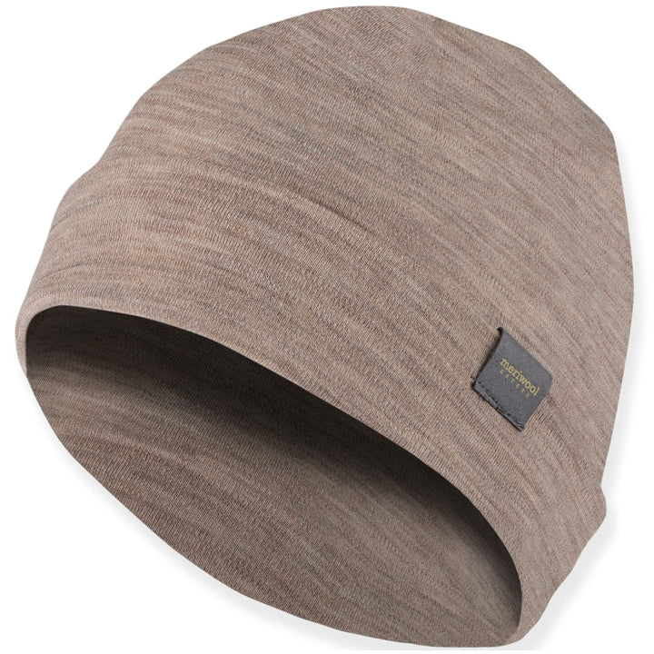 Unisex Merino Wool Cuff Beanie Winter Hat for Men and Women Khaki