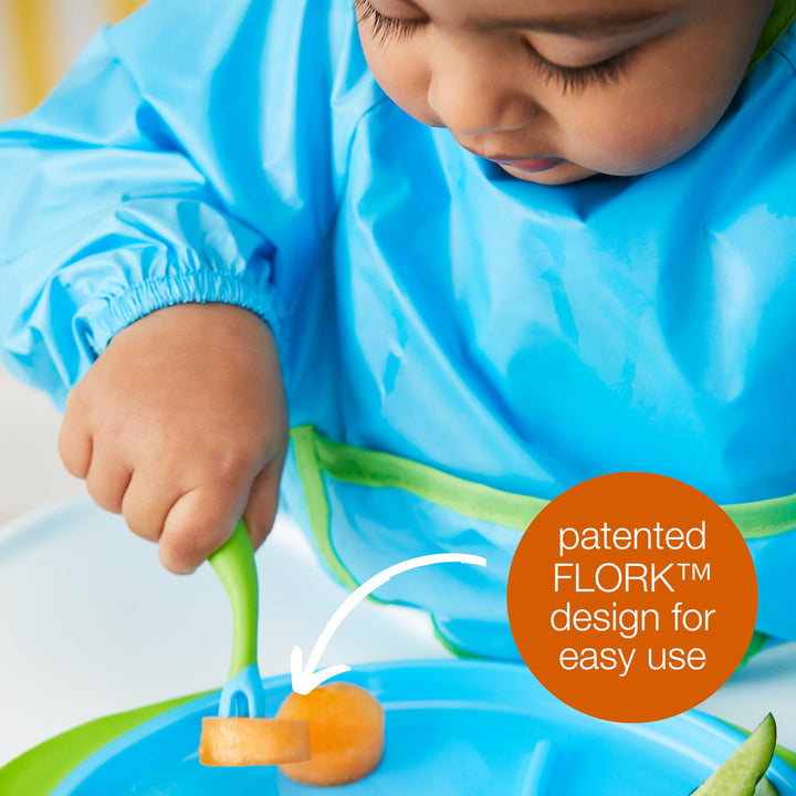 b.box Toddler Cutlery Set: Occupational Therapist Designed with Easy Grip Handles, Patented FLORK™ (flower fork) Utensil, Spoon & Travel Case. Dishwasher Safe, BPA Free. Ages 9 mo+ (Bubblegum)