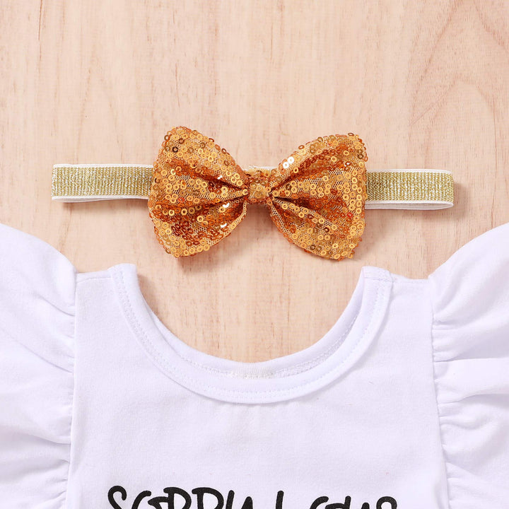 Newborn Baby Girls Skirt Outfits My First Valentine&#39;s Day Print Ruffle Romper+Tutu Dress+Leg Warmers+Headband 4Pcs Clothes Set (White-Daddy is my valentine, 0-3 months)