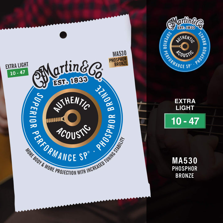 Martin Authentic Acoustic Guitar Strings, Superior Perf