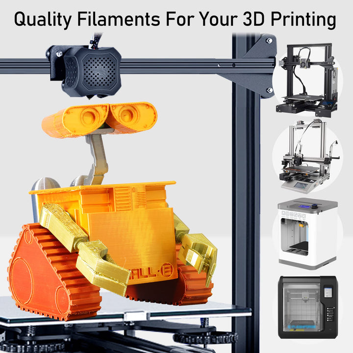 Shiny Silk Multicolor Rainbow PLA Filament, 1.75mm Metallic Gradient 3D Printing Material 0.5kg/Spool Total 3 Spools 1.5kgs, Filament Bundle Package with Extra Accessory 3D Print Stick Tool