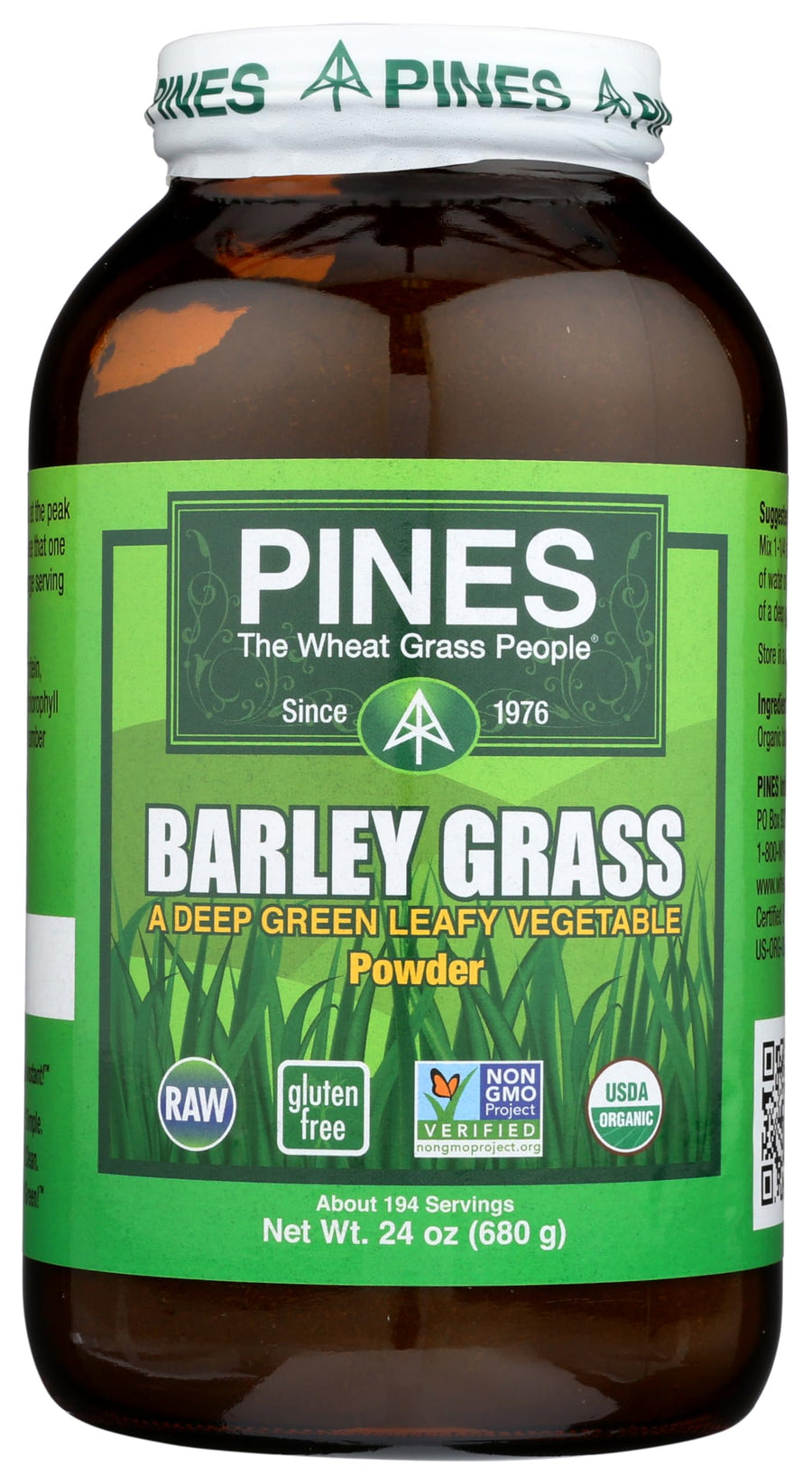Pines Barley Grass Powder, 24 oz.