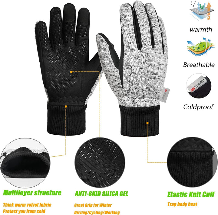MOREOK Winter Gloves -10°F 3M Thinsulate Warm Gloves Bi