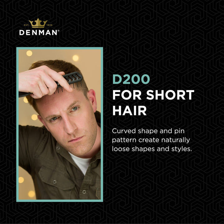 Denman Flexible Vent Brush D200 - Detangling Brush With Lightweight Grip & Control – Perfect For Styling During Blow-Dry & Detangling Wet & Dry Hair – Black (Pack of 1)