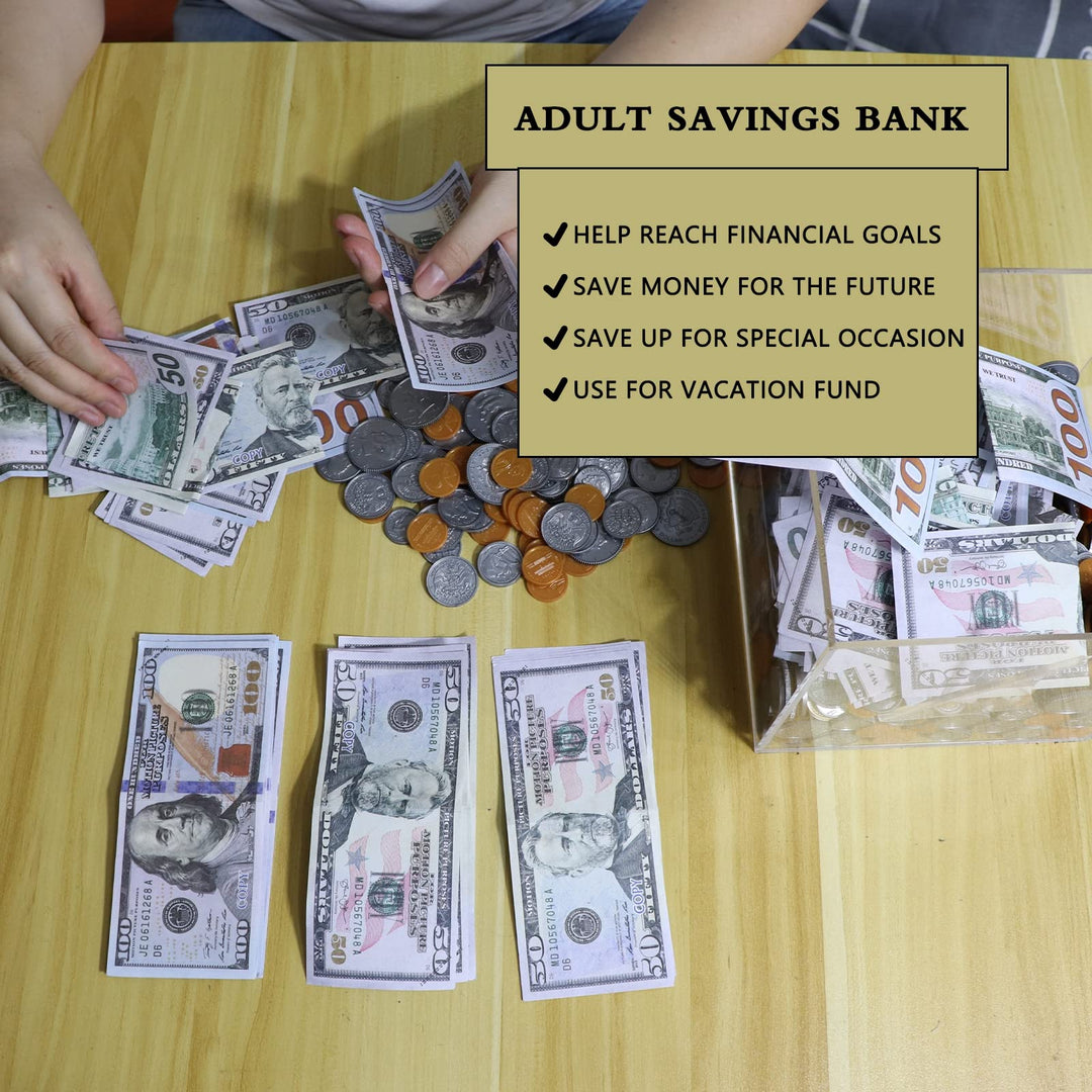 Yamahiko Clear Piggy Bank for Adults, Must Break to Acc