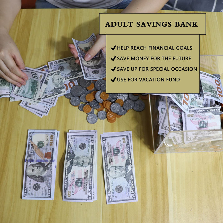 Yamahiko Clear Piggy Bank for Adults, Must Break to Acc