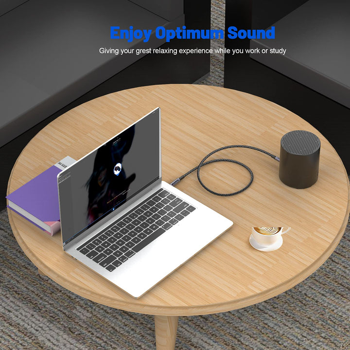 6.35mm Male to 3.5mm Male TRS Stereo Audio Cable 3.28FT/1Meter with Zinc Alloy Housing and Nylon Braid Compatible for iPod Laptop Home Theater Devices Amplifiers and More