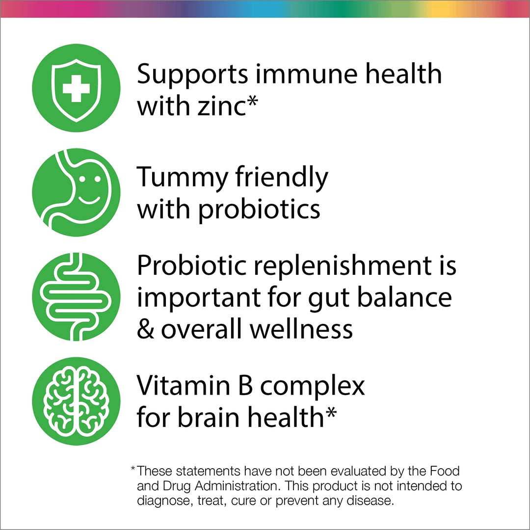Kids One Multivitamin, Chewable Multivitamin for Kids Provides Healthy Growth and Immune Support, With Vitamin C, Zinc, &amp; B Complex, Vegetarian and Gluten Free, Fruit Punch, 90 Count