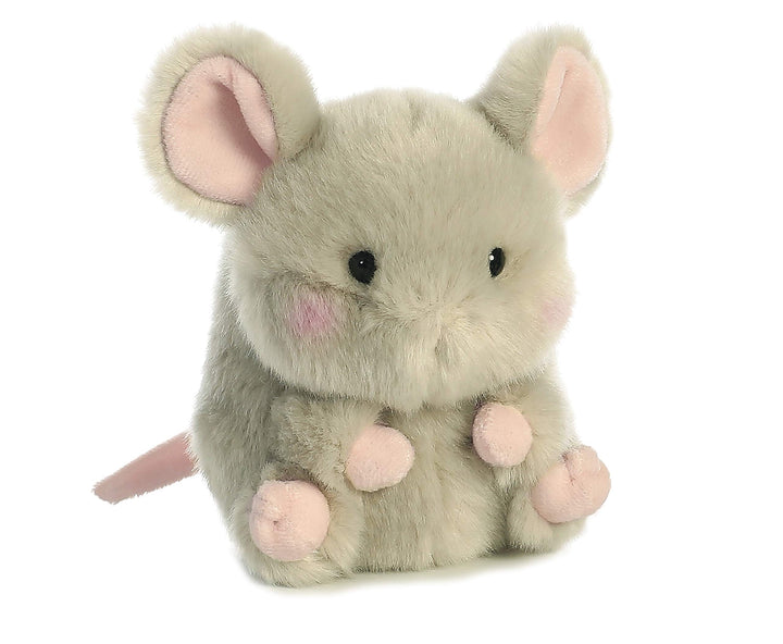 ® Round Rolly Pet™ Frisk Mouse™ Stuffed Animal - Adorable Companions - On-The-Go Fun - Gray 5 Inches
