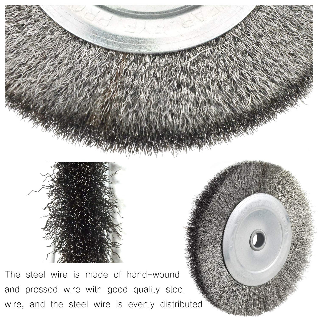 6 Inch Bench Grinder Grinding Wheel &amp; Wire Wheel Brush with 1/2&#39;&#39; Arbor, 120 Grit Silicon Carbide Bench Grinding Wheel for Bench Grinder,for Drill Bits, Blades and Knifes Cleaning Polishing Sharpening