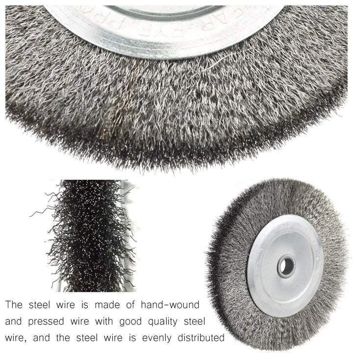 6 Inch Bench Grinder Grinding Wheel &amp; Wire Wheel Brush with 1/2&#39;&#39; Arbor, 120 Grit Silicon Carbide Bench Grinding Wheel for Bench Grinder,for Drill Bits, Blades and Knifes Cleaning Polishing Sharpening