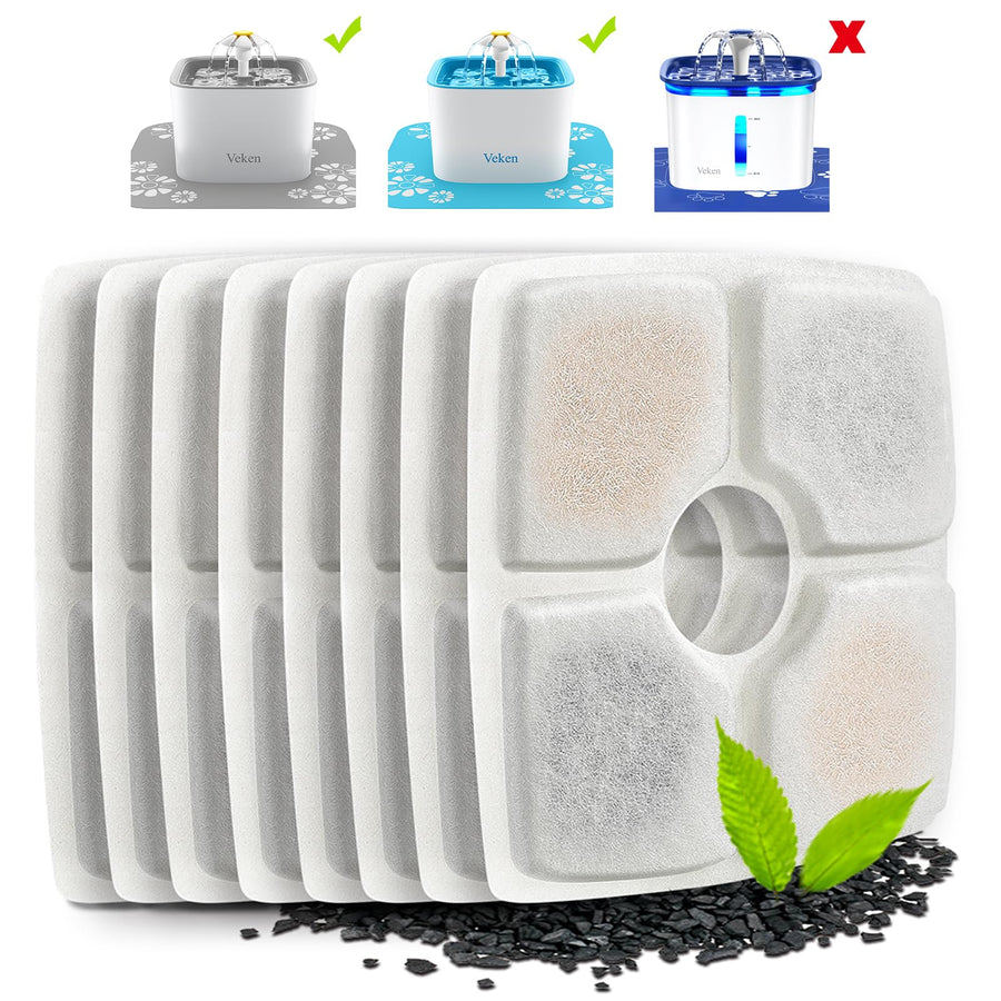 8 Pack Replacement Filters for 84oz/2.5L Automatic Pet Fountain Cat Water Fountain Dog Water Dispenser