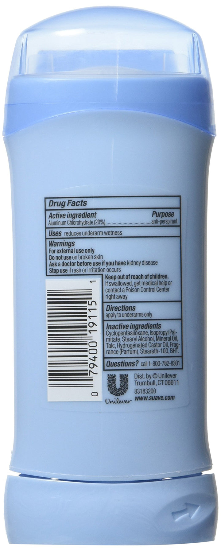 Suave Deodorant 2.6 Ounce 24Hr Everlast Sunshine Invis.Solid (76ml) (2 Pack)