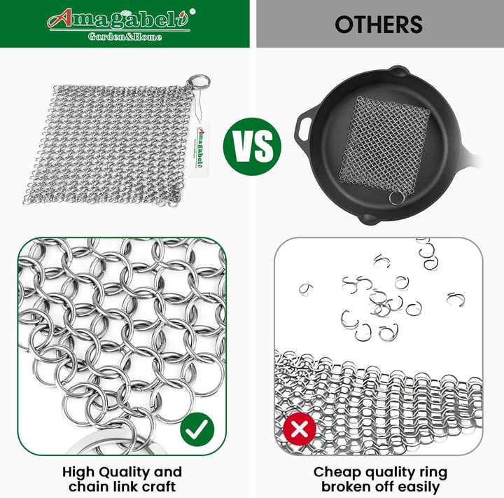 Amagabeli 8x6 Stainless Steel Cast Iron Cleaner 316 Cha
