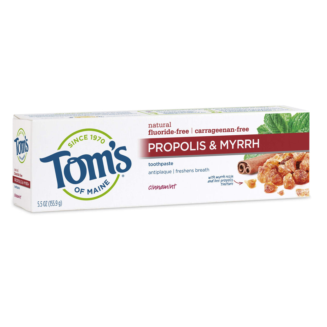 Tom&#39;s Of Maine Propolis &amp; Myrrh Toothpaste Fluoride-Free Cinnamint, 5.5 OZ