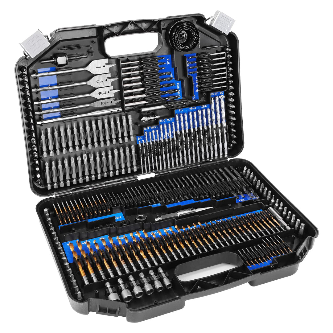 Drill Bit Set, 246 Pcs for Cordless Drill, Drill Driver Bit Set for Wood, Metal, Masonry, Cement and Screwdriver Bits Set Combo Kit