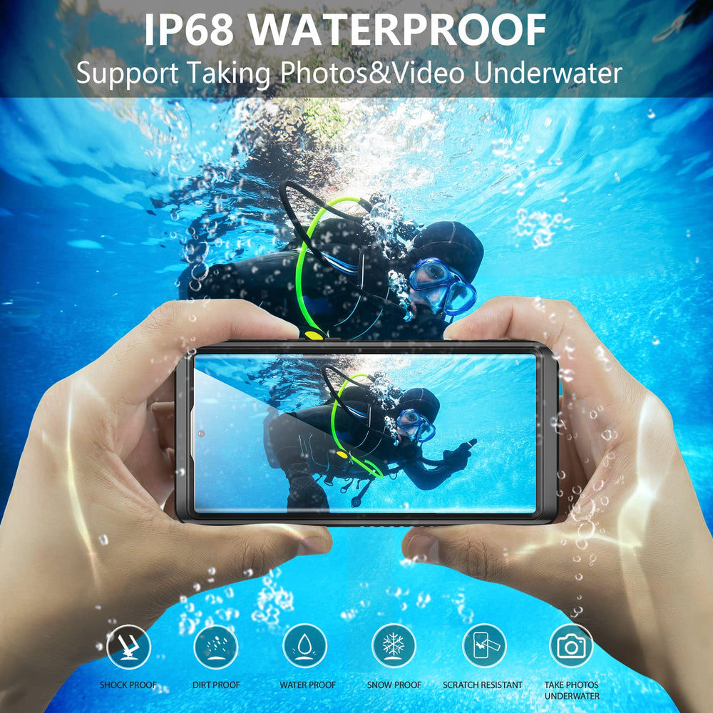 for Samsung Galaxy Note 20 Ultra Case Waterproof, Built in Screen Protector 360° Full Body Heavy Duty Shockproof IP68 Waterproof Note 20 Ultra Case for Samsung Note 20 Ultra 5G 6.9 Black