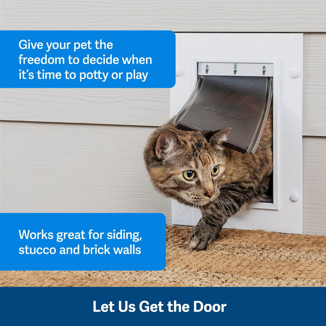 Never Rust Wall Entry Pet Door - Telescoping Frame - Insulates Better Than Metal, Energy Efficient - Interior &amp; Exterior Walls, Weatherproof, Easy to Install &amp; Clean (White - Large)