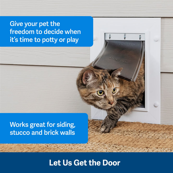 Never Rust Wall Entry Pet Door - Telescoping Frame - Insulates Better Than Metal, Energy Efficient - Interior &amp; Exterior Walls, Weatherproof, Easy to Install &amp; Clean (White - Large)