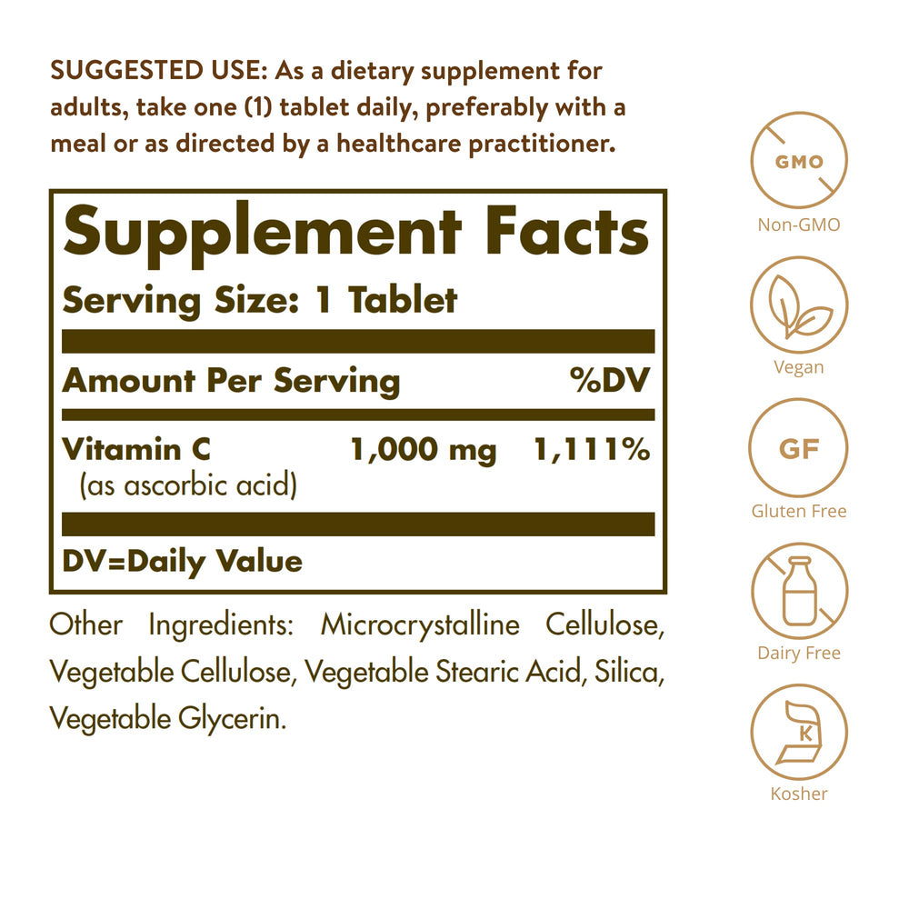 Solgar Vitamin C 1000 mg, 90 Tablets - Antioxidant &