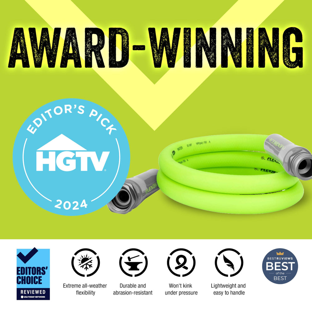 Garden Lead-in Hose, 5/8 in. x 5 ft., Heavy Duty, Lightweight, Drinking Water Safe - HFZG505YW