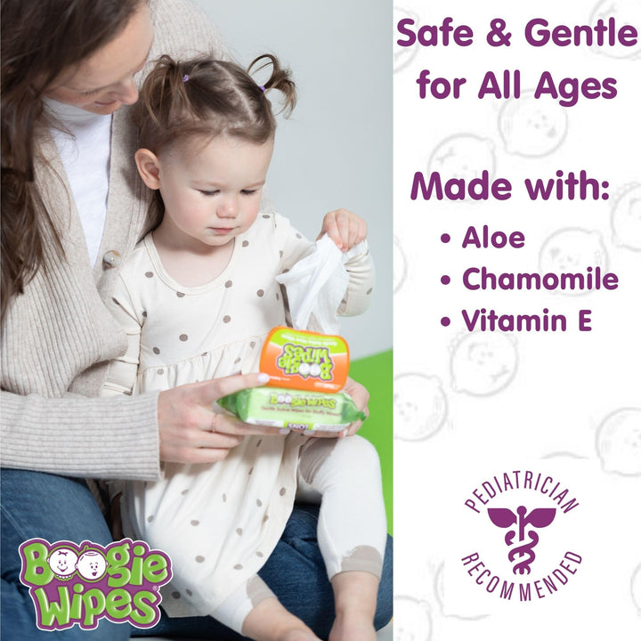 Natural Saline Kids and Baby Nose Wipes for Cold and Flu, Fresh Scent, 45 Count