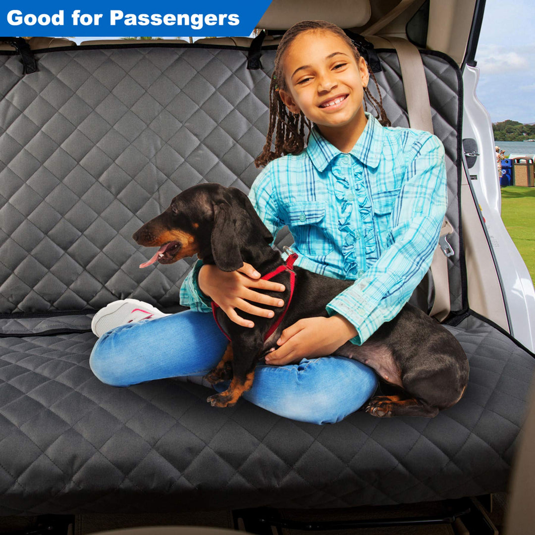 Bench Car Seat Cover Protector - Waterproof, Heavy-Duty and Nonslip Pet Car Seat Cover for Dogs with Universal Size Fits for Vehicles, Trucks &amp; SUVs(Grey)