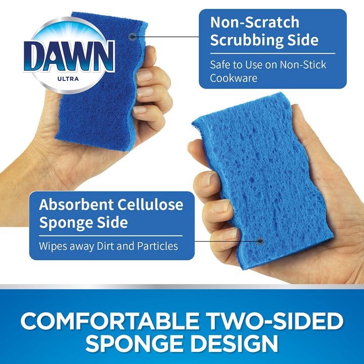 Dawn Non-Scratch Scrubber Sponges, Blue, 6 ea