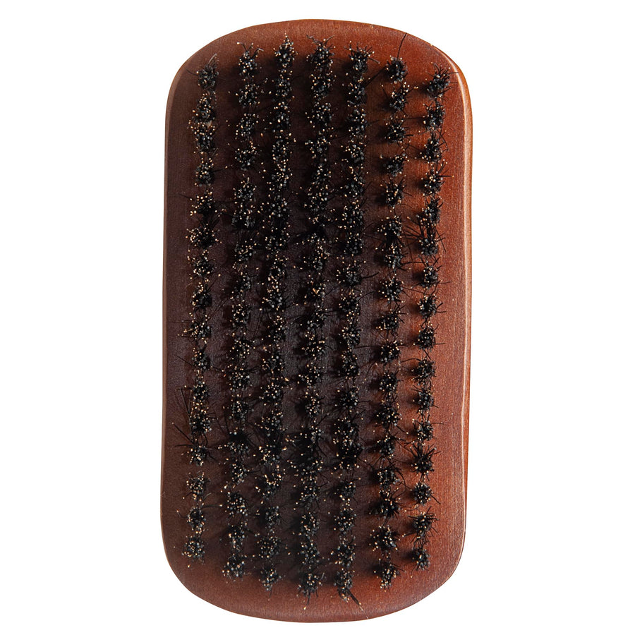 medium firmness reinforced boar bristle, curved military style wave mens hair brush, d8175